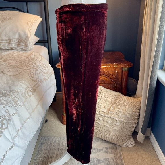 Vintage Handmade Burgundy Wine Velvet Pants - Picture 2 of 10